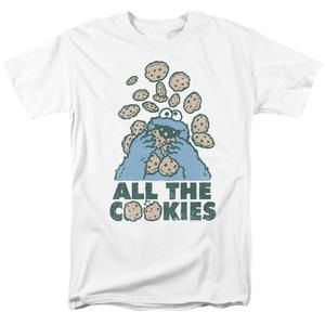 Sesame Street All The Cookies Adult 181 T-Shirt White